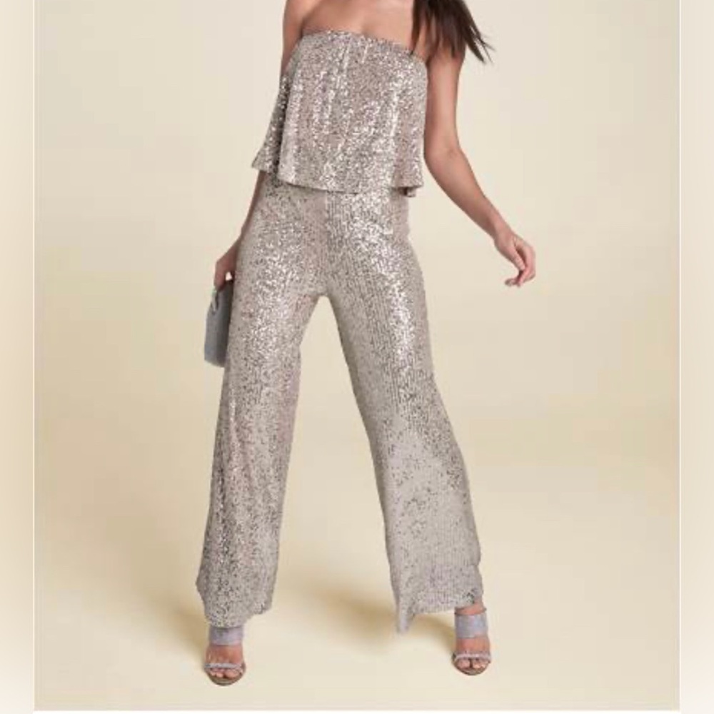 Women Jumpsuit sequin strapless